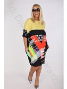 Say Plus Sárga-Fekete Mintás Ruha