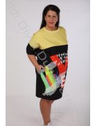 Say Plus Sárga-Fekete Mintás Ruha