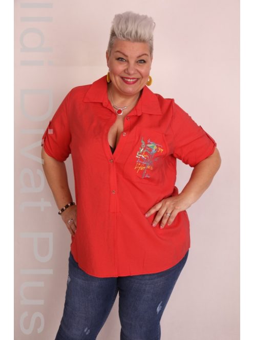 Darkwin Korall Felül Gombos Blúz