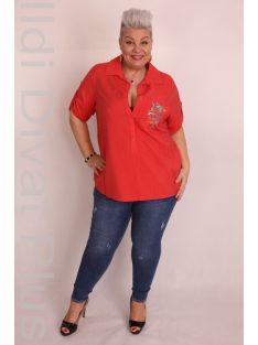 Darkwin Korall Felül Gombos Blúz