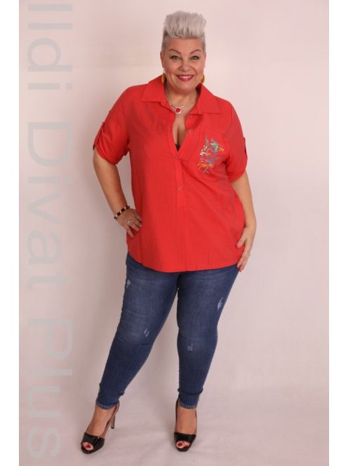 Darkwin Korall Felül Gombos Blúz