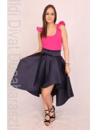 Envy Magenta Dekoltált Fodros Vállú Body