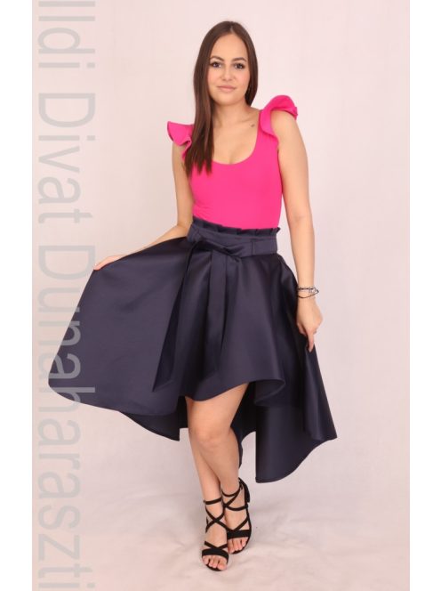 Envy Magenta Dekoltált Fodros Vállú Body