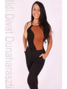 Envy Barna-Fekete Hullámos Ujjatlan Body-S