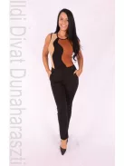 Envy Barna-Fekete Hullámos Ujjatlan Body-S