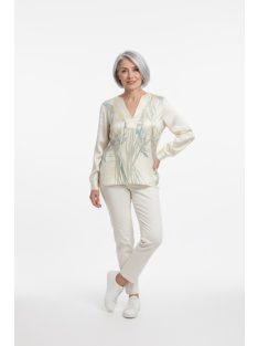 Eterna Beige-Mintás Szatén Blúz