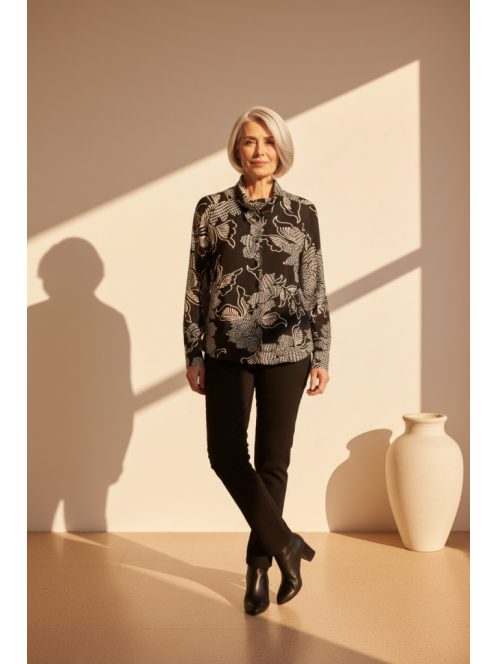 Eterna Kék-Púder Mintás Ferran Blúz