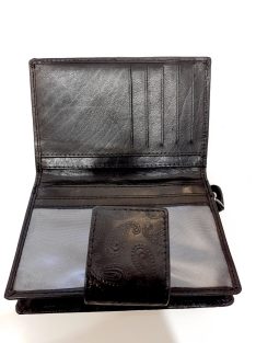 Farkas Fekete Csipkés Bőr Pénztárca