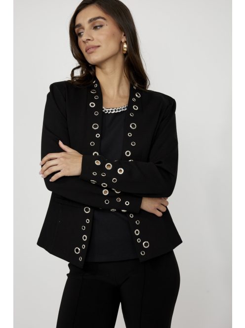 Frank Lyman Formal Fekete-Ezüst Blézer-XXL