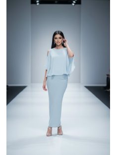 Frank Lyman Geen Tea-Ezüst Milady Maxi Ruha