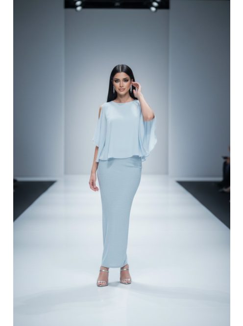 Frank Lyman Geen Tea-Ezüst Milady Maxi Ruha