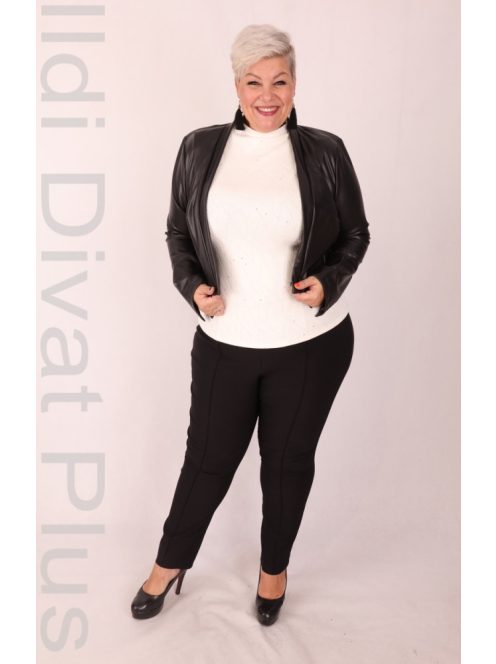 Frank Lyman Fekete-Textil Bőr Blézer-46