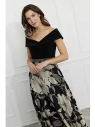 Frank Lyman Fekete -Ekrü Mintás Delina Maxi Ruha