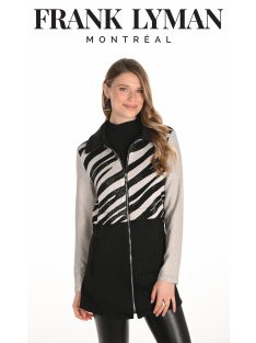 Frank Lyman Fekete-Beige Zippes Minna Kardigán