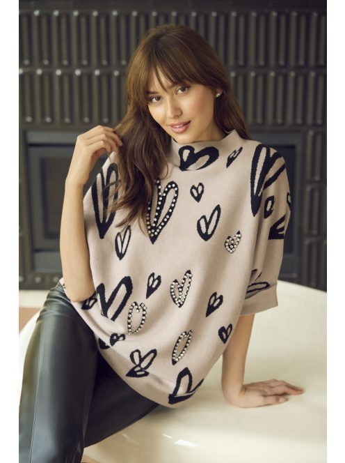 Frank Lyman Beige- Fekete Mintás Gery Pulóver