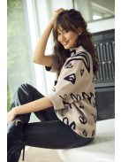 Frank Lyman Beige- Fekete Mintás Gery Pulóver