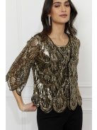 Frank Lyman Arany-Flitteres Jolina Kabátka-XL