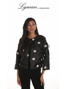 Frank Lyman Fekete-Ezüst Virág Blézer