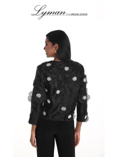 Frank Lyman Fekete-Ezüst Virág Blézer