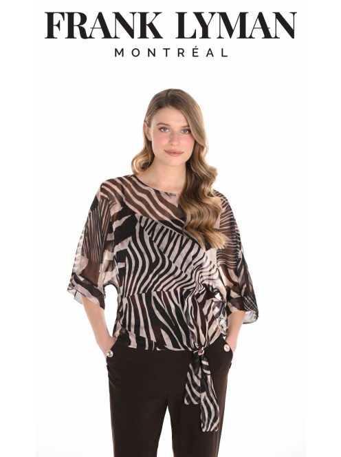 Frank Lyman Fekete-Barna Mintás Felan Blúz-50