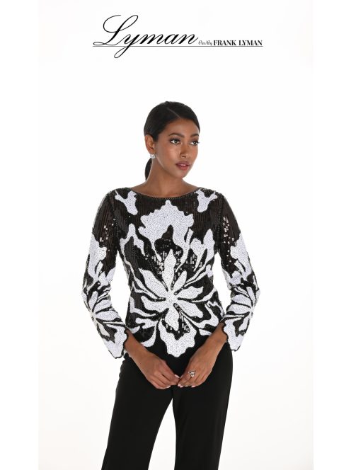 Frank Lyman Fekete-Fehér Flitteres Felső