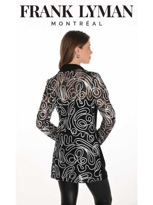 Frank  Lyman Fekete-Fehér Filla Blézer-46