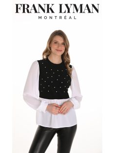 Frank Lyman Fekete-Fehér Minni Blúz