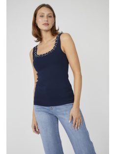 Frank Lyman Sötétkék-Köves Belly Top