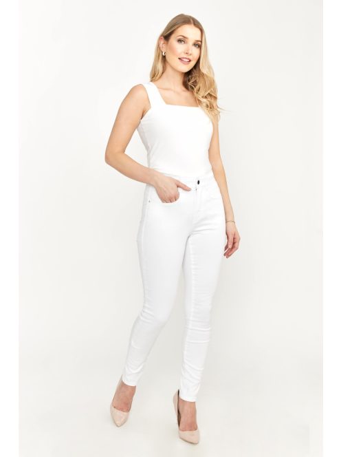 Frank Lyman Fehér Mimi Farmer Nadrág