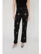 Frank Lyman Fekete -Virágos Farmer Nadrág