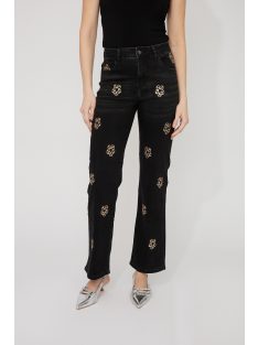 Frank Lyman Fekete -Virágos Farmer Nadrág