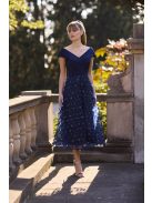 Frank Lyman Sötétkék-Köves Flower Ruha