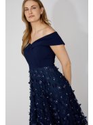 Frank Lyman Sötétkék-Köves Flower Ruha