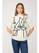 Frank Lyman Beige-Fekete Köves Art Felső