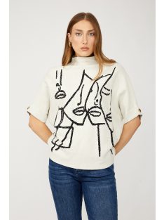 Frank Lyman Beige-Fekete Köves Art Felső