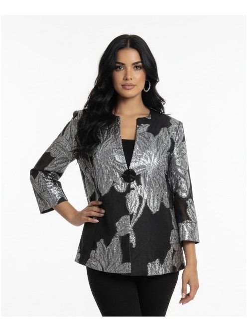 Frank Lyman Fekete-Ezüst Mintás Killa Blézer