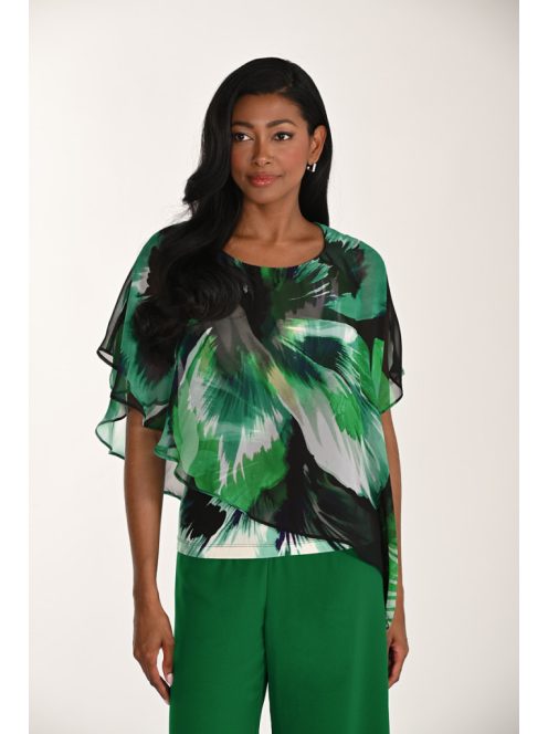 Frank Lyman Fekete-Zöld Topical Blúz-38