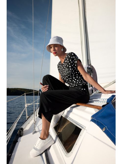 Frank Lyman Fekete-Fehér Pöttyös Love Felső