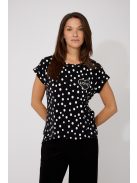 Frank Lyman Fekete-Fehér Pöttyös Love Felső