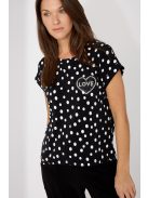 Frank Lyman Fekete-Fehér Pöttyös Love Felső