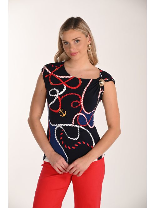 Frank Lyman Kék-Piros Matróz Mintás Felső