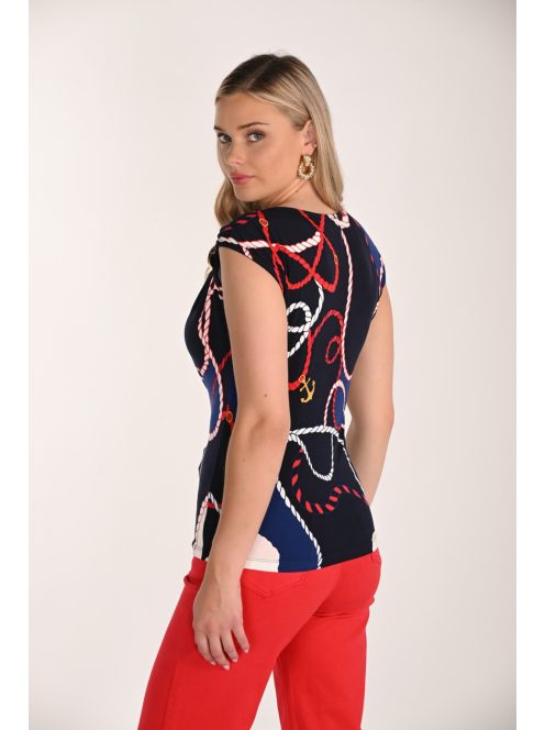 Frank Lyman Kék-Piros Matróz Mintás Felső