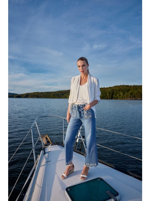 Frank Lyman Farmerkék Virágos Azul Nadrág