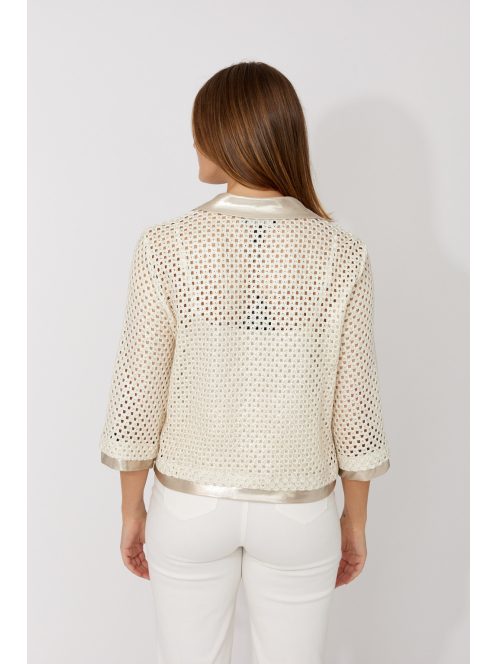 Frank Lyman Ekrü-Arany Horgolt Blézer