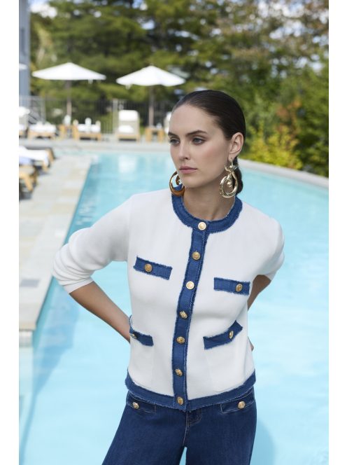 Frank Lyman Ekrü-Kék Galla Blézer