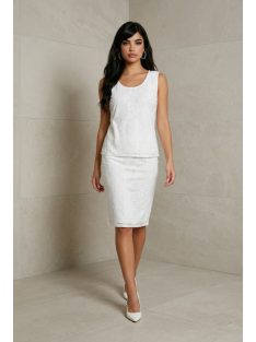 Frank Lyman Fehér Csipkés-Köves Top