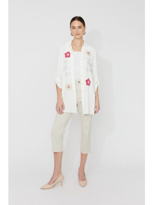 Frank Lyman Fehér-Virágmintás Della Ing