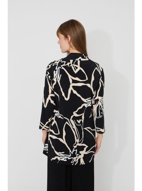 Frank Lyman Fekete-Beige Absztrakt Mintás Blézer