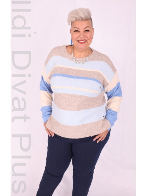 Joy Of Life Kék-Beige Csíkos Felső