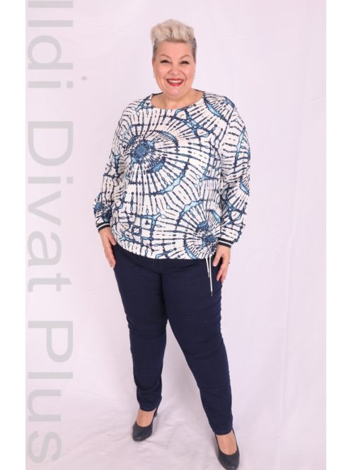 Joy Of Life Milano Fehér-Kék Mintás Blúz